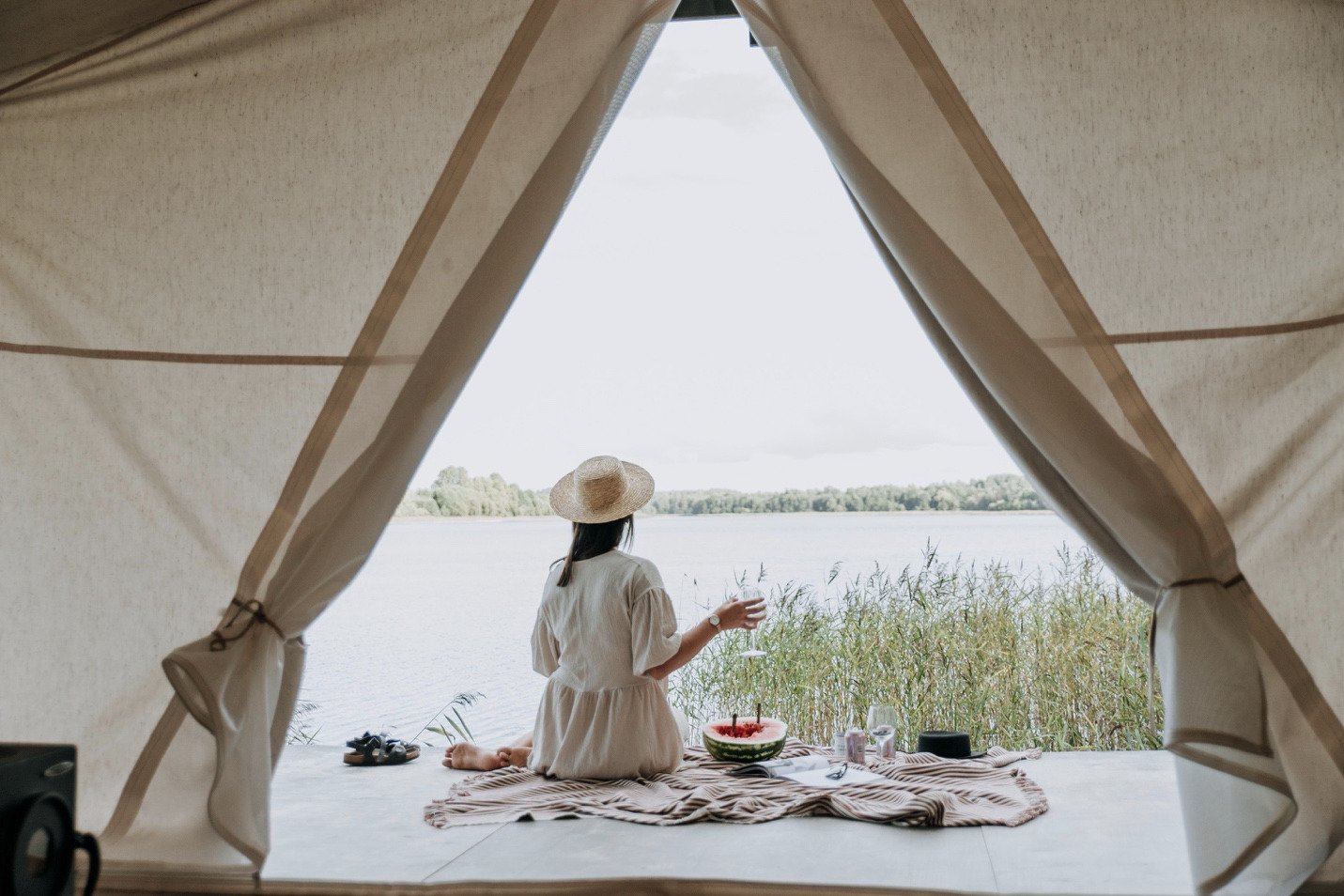 Camping woman